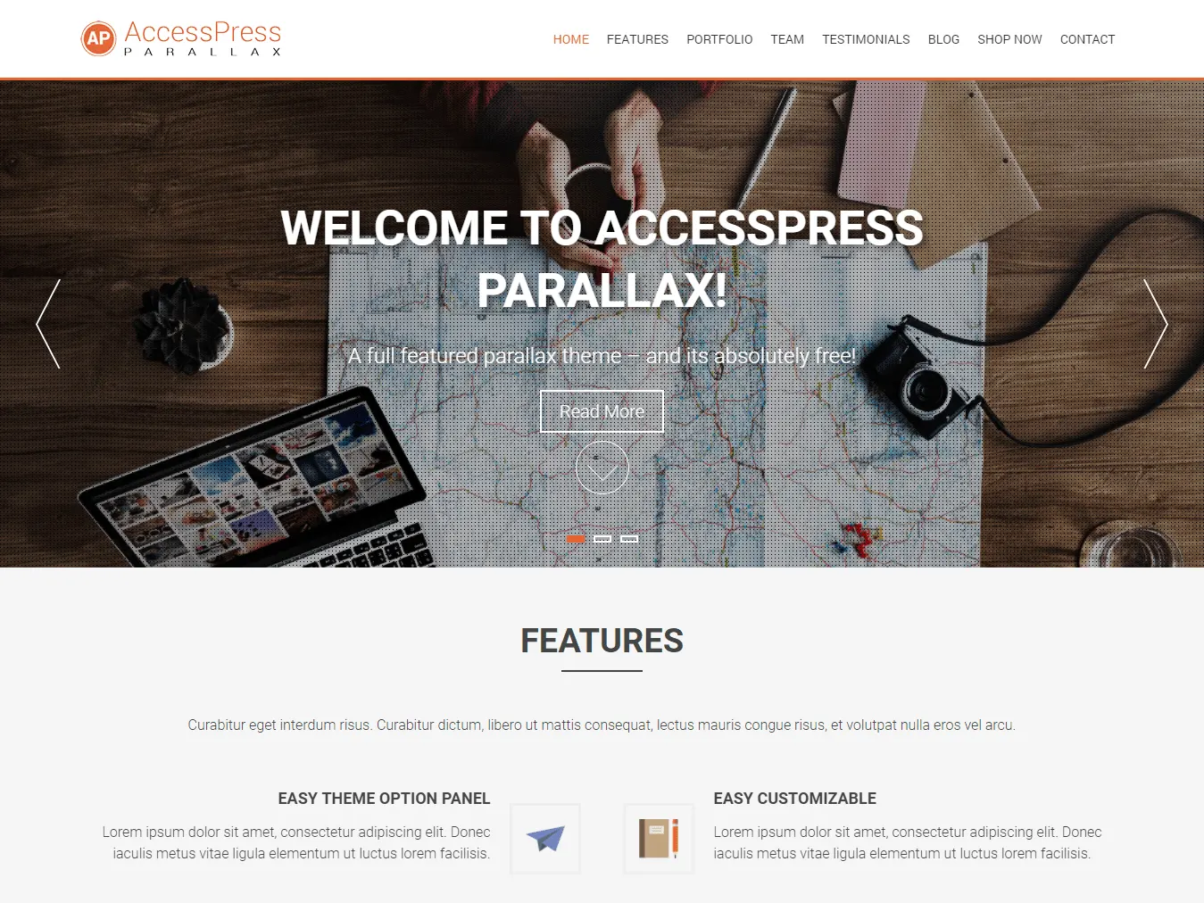 قالب Accesspress Parallax